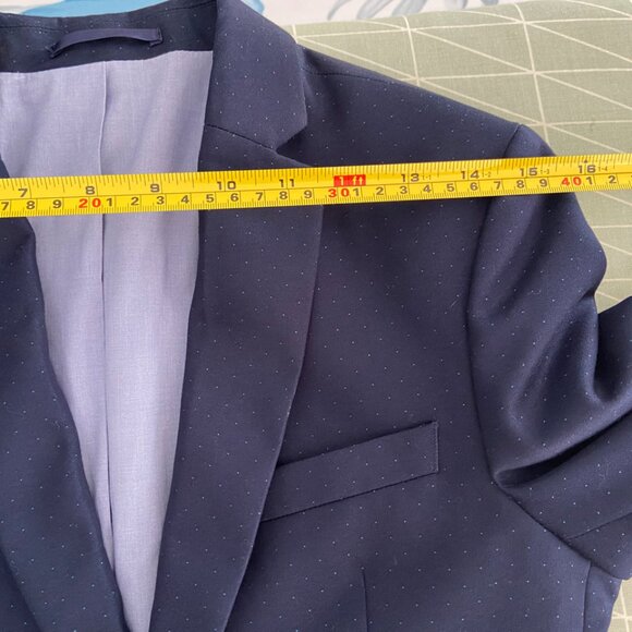 Next Boys’ Large Navy Blue Blazer – Tiny Dot Pattern, Look Sharp EUC - Picture 12 of 16